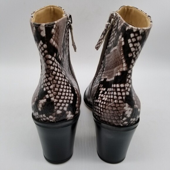 14th & Union Women Snake Faux Leather Heel Braxten Ankle Boots 8.5 - Picture 5 of 8